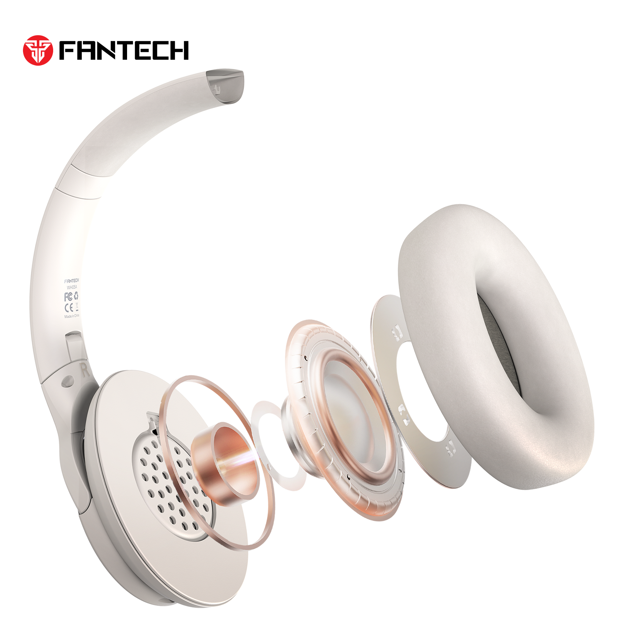 FANTECH WH05A GO VIBE ANC WIRELESS HEADSET Black - White FANTECH WH05A GO VIBE ANC WIRELESS HEADSET Black - White